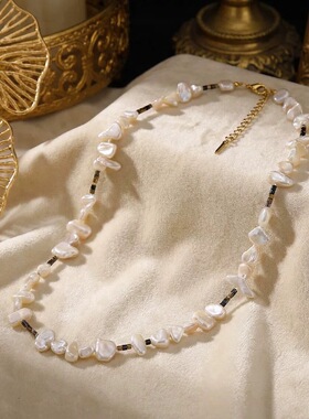 2026新款串珠女高级设计感贝壳项链长款轻奢不掉色毛衣链挂件优雅