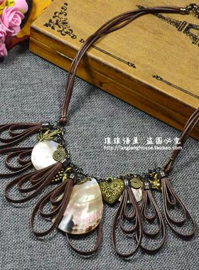 短款夸张波西米亚风贝壳衣服配饰