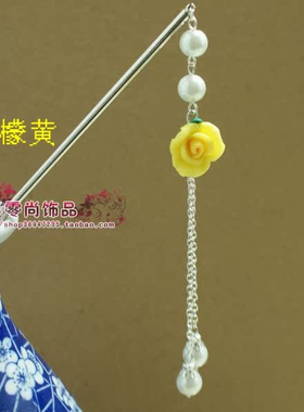 新中式国风发簪女古风汉服发饰盘发簪子软陶高级感发饰发钗头饰