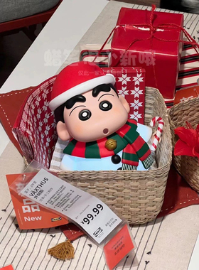 蜡笔小新手办圣诞礼物雪人小新圣诞树小葵可爱公仔送朋友桌面礼物