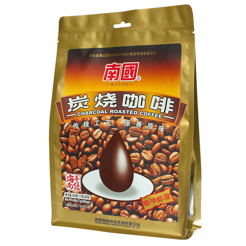 海南特产南国炭烧咖啡340g三合一速溶碳烧咖啡粉冲饮生椰拿铁_虎窝淘