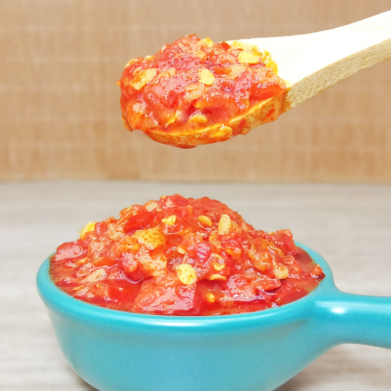 海南特产新椰城野山椒辣椒酱360g油泡蒜蓉超特辣小米红剁椒下饭酱