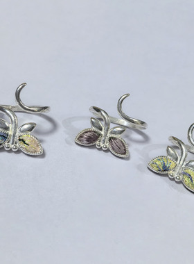 云南民族风银色鱼形开口可调戒指