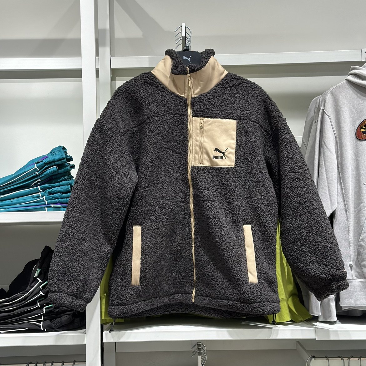 PUMA彪马 男女情侣同款仿羊羔绒立领运动休闲外套 SHERPA 625525,淘宝优惠券,粉丝福利购,淘宝优惠卷