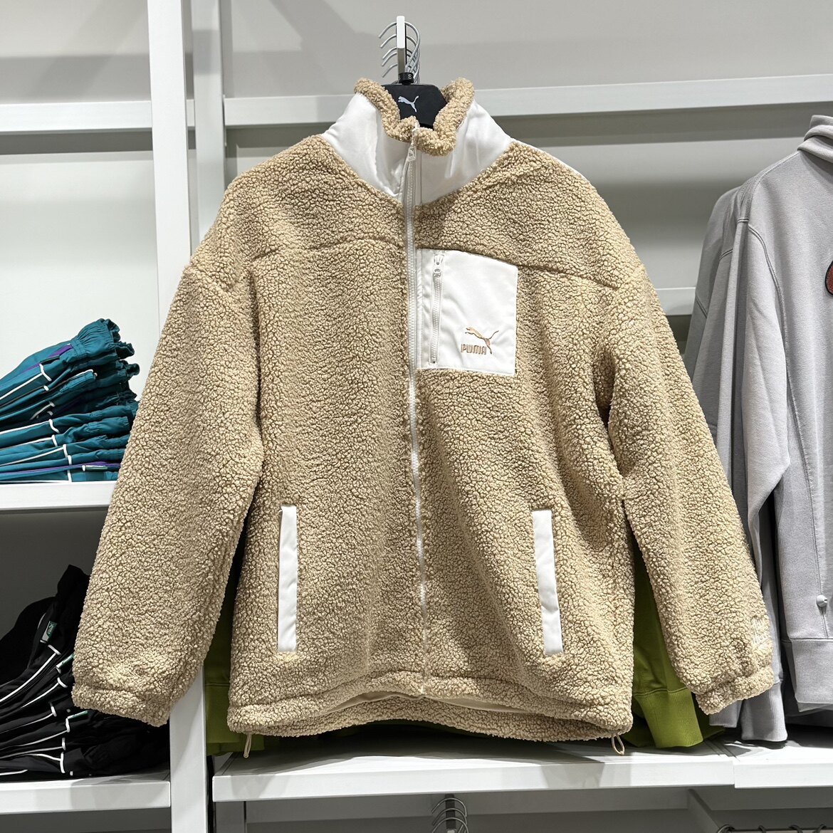 PUMA彪马 男女情侣同款仿羊羔绒立领运动休闲外套 SHERPA 625525,淘宝优惠券,粉丝福利购,淘宝优惠卷