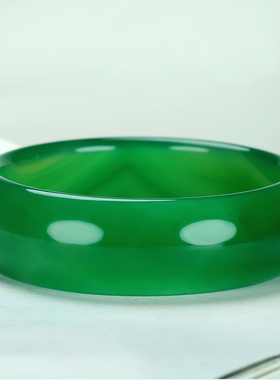 绿玛瑙手镯女玉锁镯子天然送母亲