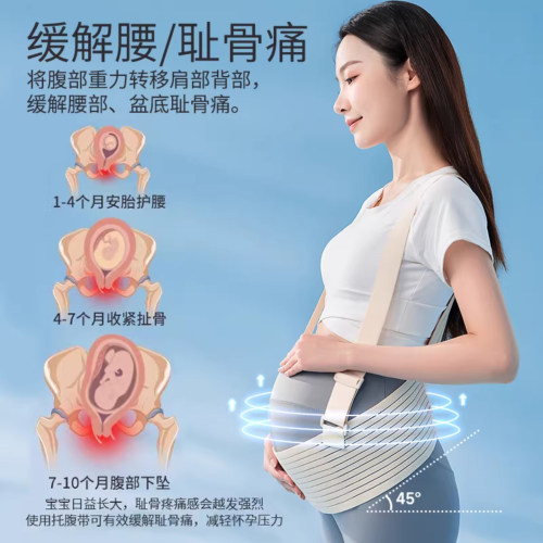 托腹带孕妇专用孕中期晚期护腰腰托隐形孕妇肚子拖收腹带背带夏季 - 图0