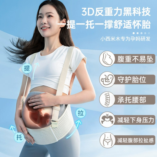托腹带孕妇专用孕中期晚期护腰腰托隐形孕妇肚子拖收腹带背带夏季 - 图1