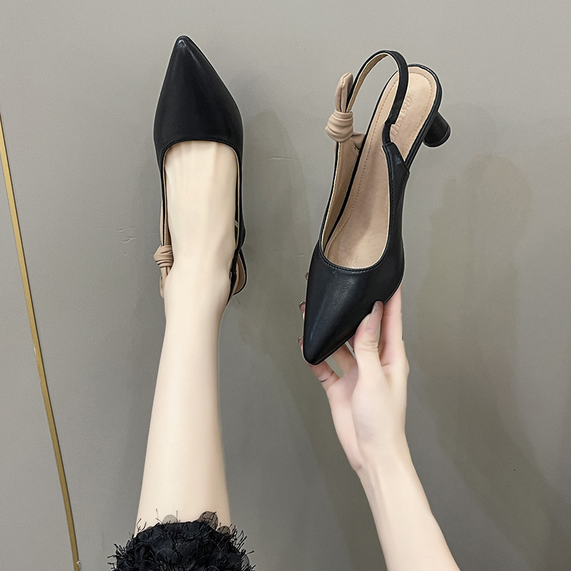 women's slim heel Pointed sandals shoes大码欧美细跟尖头凉鞋-图2