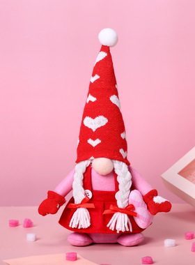 Valentine's Day Face Dwarf Rose Love Couple Doll Ornament