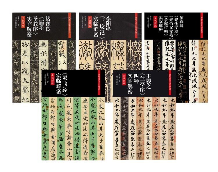 碑帖名品全本实临系列9册智永真草千字文颜真卿多宝塔碑王羲之兰亭序孙过庭书谱褚遂良雁塔圣教序字帖作品集临摹入门书籍上海书画