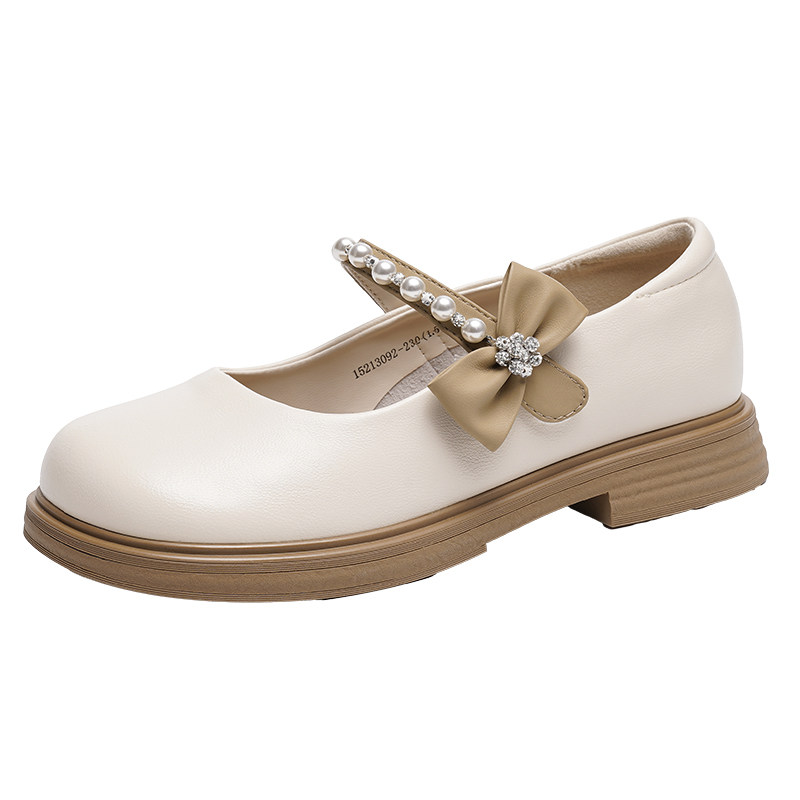 戈美其法式玛丽珍女鞋2025秋季新款珍珠蝴蝶结一脚蹬小皮鞋一脚蹬,淘宝优惠券,粉丝福利购,淘宝优惠卷