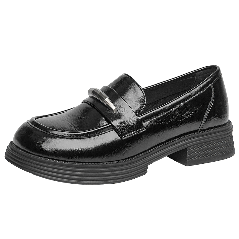 戈美其厚底乐福鞋女2026年春季英伦风小皮鞋黑色百搭配裙子单鞋子,淘宝优惠券,粉丝福利购,淘宝优惠卷