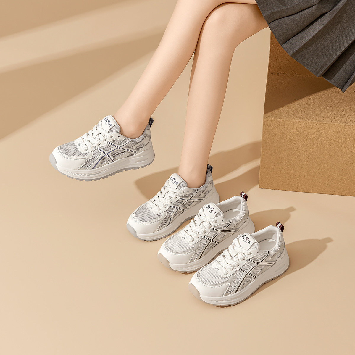 戈美其运动鞋女2025新款软底轻便女鞋妈妈鞋透气网面休闲跑步鞋,淘宝优惠券,粉丝福利购,淘宝优惠卷