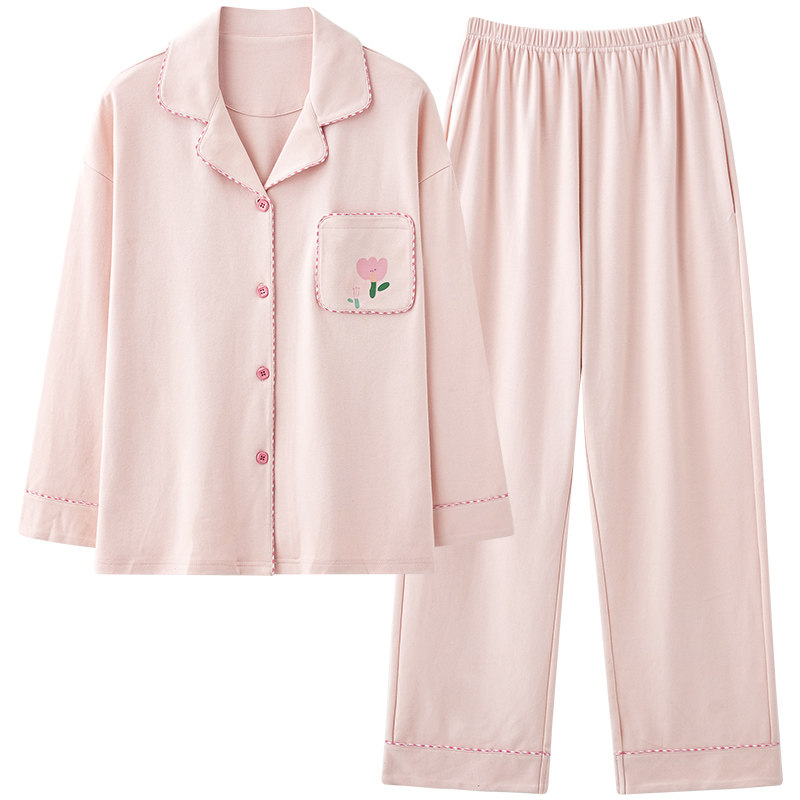 芬腾可安春秋睡衣女纯棉长袖带胸垫女士秋冬季甜美全棉家居服套装,淘宝优惠券,粉丝福利购,淘宝优惠卷