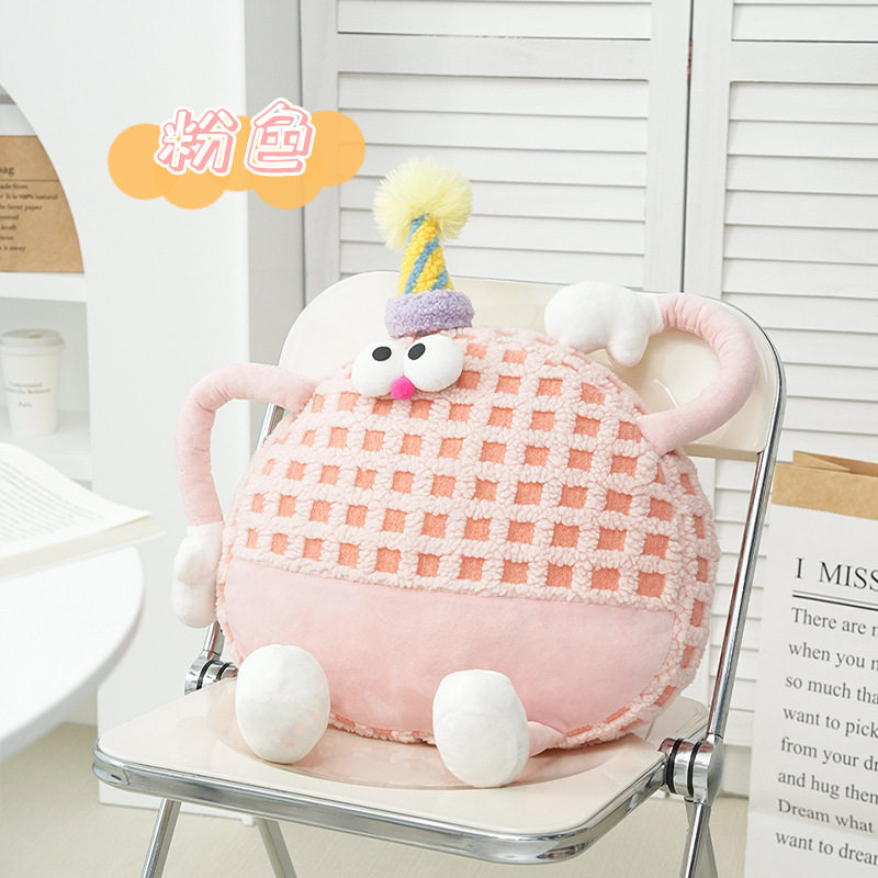 小怪兽沙发抱枕可爱搞怪卡通柔软宿舍腰靠羊羔绒提花办公舒适靠枕,淘宝优惠券,粉丝福利购,淘宝优惠卷