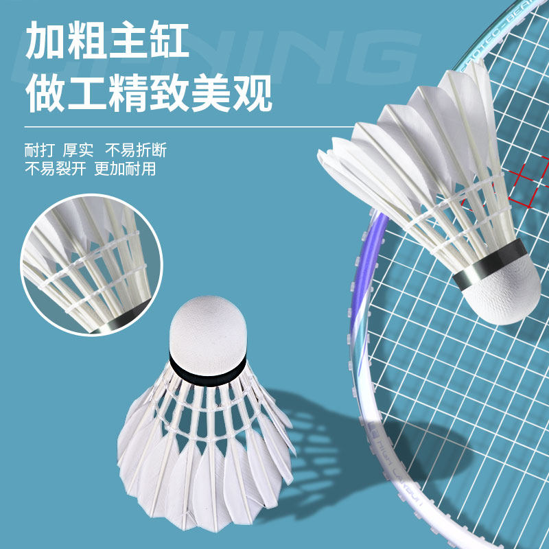 正品李宁羽毛球训练球比赛鸭鹅毛球 大成运动户外羽毛球