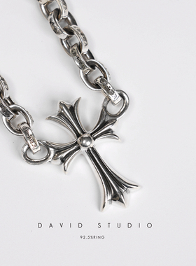 david925纯银十字架项链