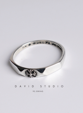 david925纯银窄十字架尾戒