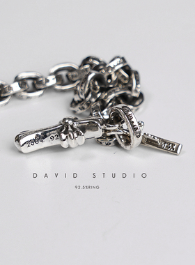 david纯手工925纯银十字架吊坠