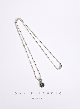 david纯银925纯银mini圆形十字架做旧百搭ins推荐网红情侣项链