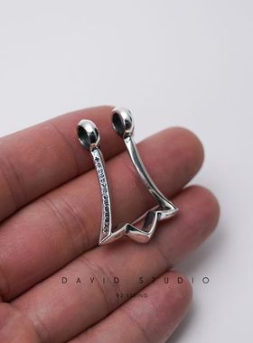 纯银不规则可搭配悬挂机车风戒指