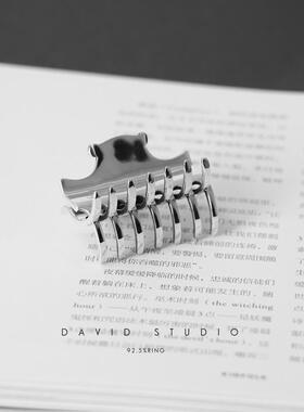 davids925纯银女款做旧头发夹