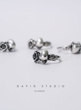 davidstudio925纯银藤花骷髅头