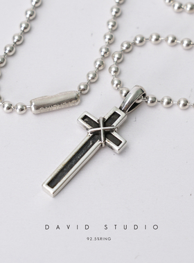 davidstudio925纯银十字架吊坠