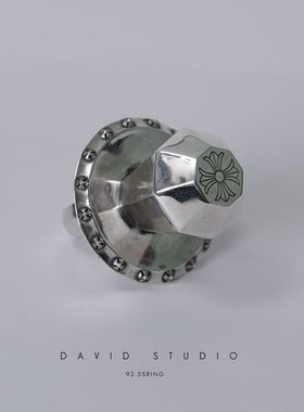 davidstudio925纯银粗犷戒指