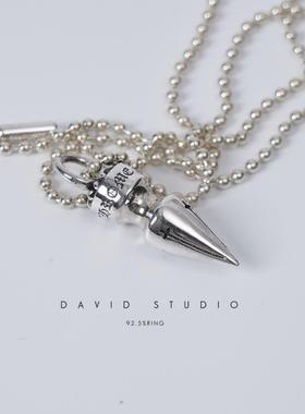 纯银中号子弹头圆珠欧美吊坠男女