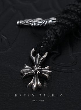 davidstudio925纯银朋克皮绳