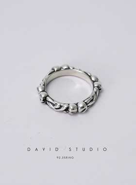 davidstudio925纯银骷髅戒指