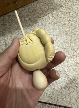 黄杨木雕莲花木鱼小法器随身携带实木迷你打击乐器静心摆件手把件