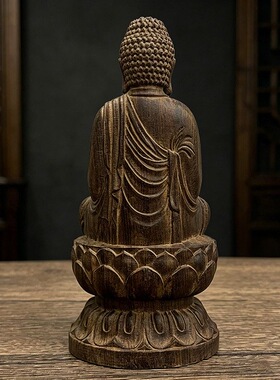 沉香原木雕刻大日如来摆件释迦坐佛主家居乔迁摆放工艺品居家摆设