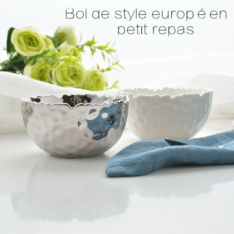 欧式工艺电镀陶瓷小碗仔 美食展示小吃碗 餐饮酱料碗 纯色碗 瑕疵