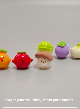 E加1 微景观创意可爱蔬菜团子公仔萌粒小摆件 园艺盆栽diy装饰品