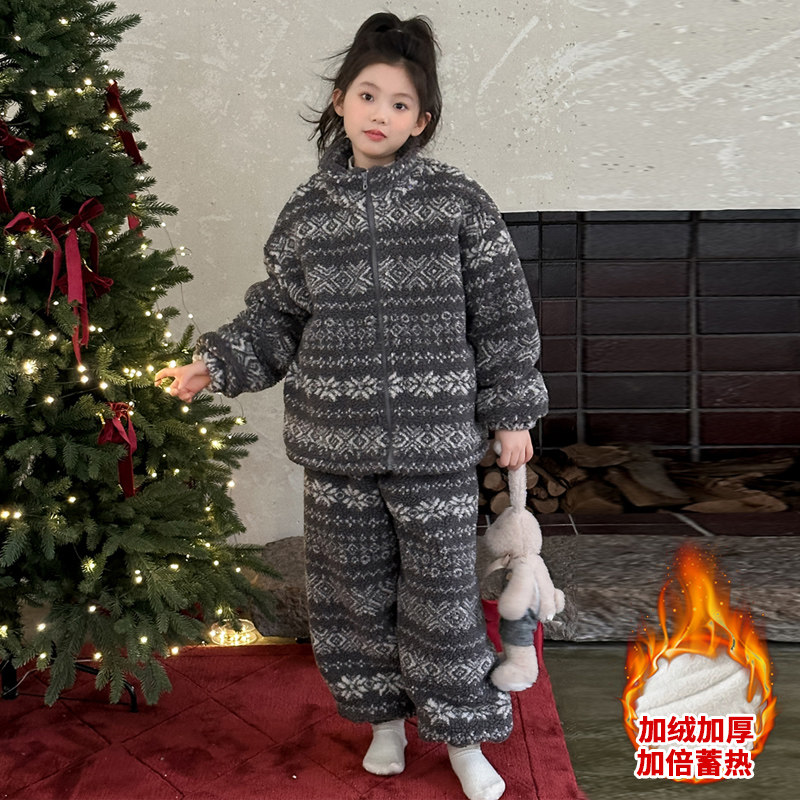 女童三层加厚睡衣新款珊瑚绒保暖女孩大童家居服套装儿童冬装童装,淘宝优惠券,粉丝福利购,淘宝优惠卷