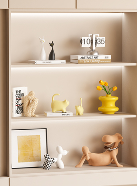 轻奢奶油风客厅电视柜摆件高级感家居开放格壁龛创意小众软装饰品
