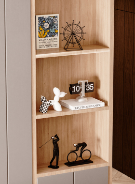 现代简约客厅酒柜摆件样板房高级感飘窗书柜壁龛搭配组合陈设软装