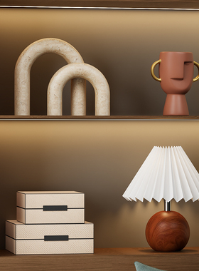 侘寂风黄洞石抽象酒店民宿摆件