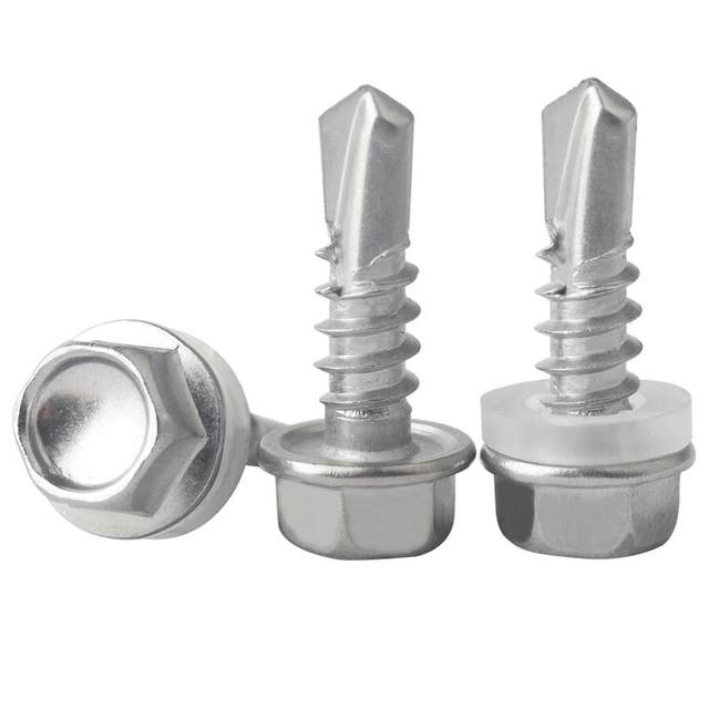 304 stainless steel outer hexagon drill tail self-tapping screw