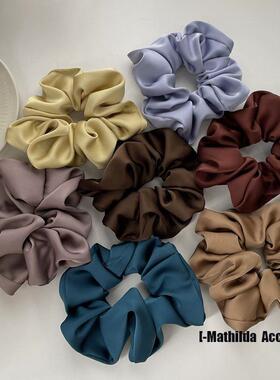 1 Pcs Satin Silk Solid Color Hair Ties Scrunchie Elastic