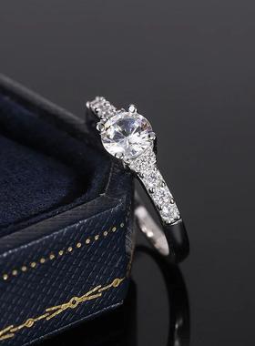 925 Sterling Silver Ring for Women Classic Shiny Zircon Ring