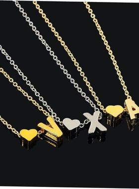 fashion jewelry necklace letter short women chain heart