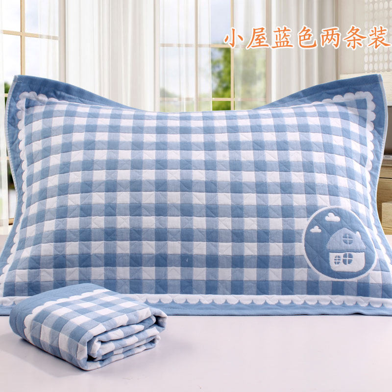 加大加厚成人绑带绳防掉固定纯棉枕巾一对装清爽款不掉色不掉毛,淘宝优惠券,粉丝福利购,淘宝优惠卷