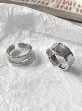 酷网调节开口港风戒指时尚个性