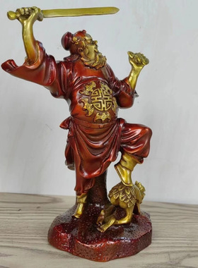 黄铜钟馗摆件天师天官赐福吉祥门神像客厅家居摆件装饰品o
