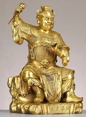铜面然大士摆件面燃鬼王乌尤菩萨神像家居门店装饰大号监斋菩萨o
