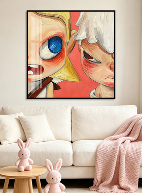 潮玩卡通装饰画女生卧室儿童房电竞房挂画客厅甜酷小众桌面摆件画